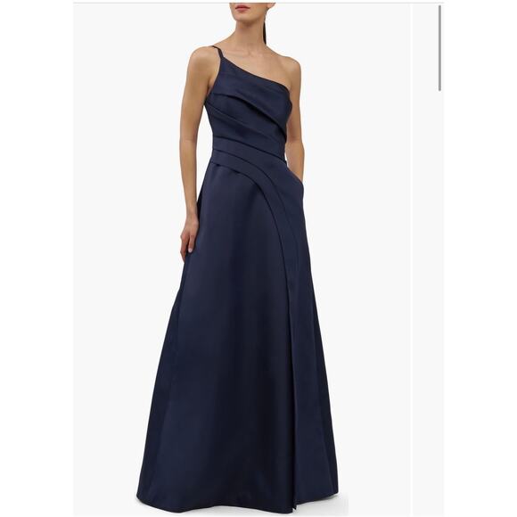 Kay Unger Dresses & Skirts - New Kay Unger Jillian One-Shoulder Gown Dark Midnight Blue Size 4